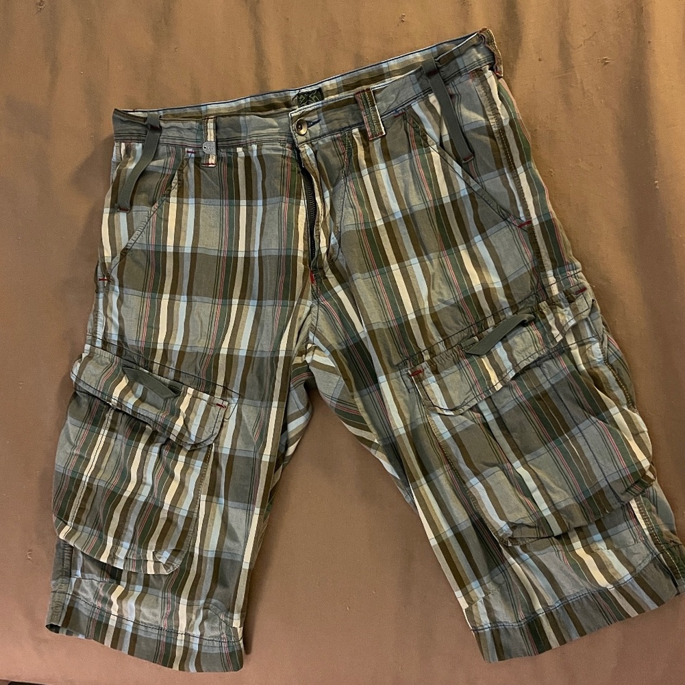 Energie Plaid Cargo Shorts